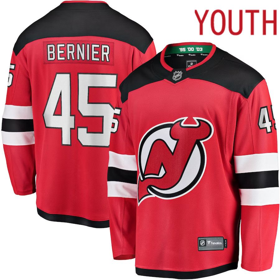 Youth New Jersey Devils #45 Jonathan Bernier Fanatics Branded Red Breakaway Player NHL Jersey